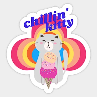 Chillin' Kitty Sticker